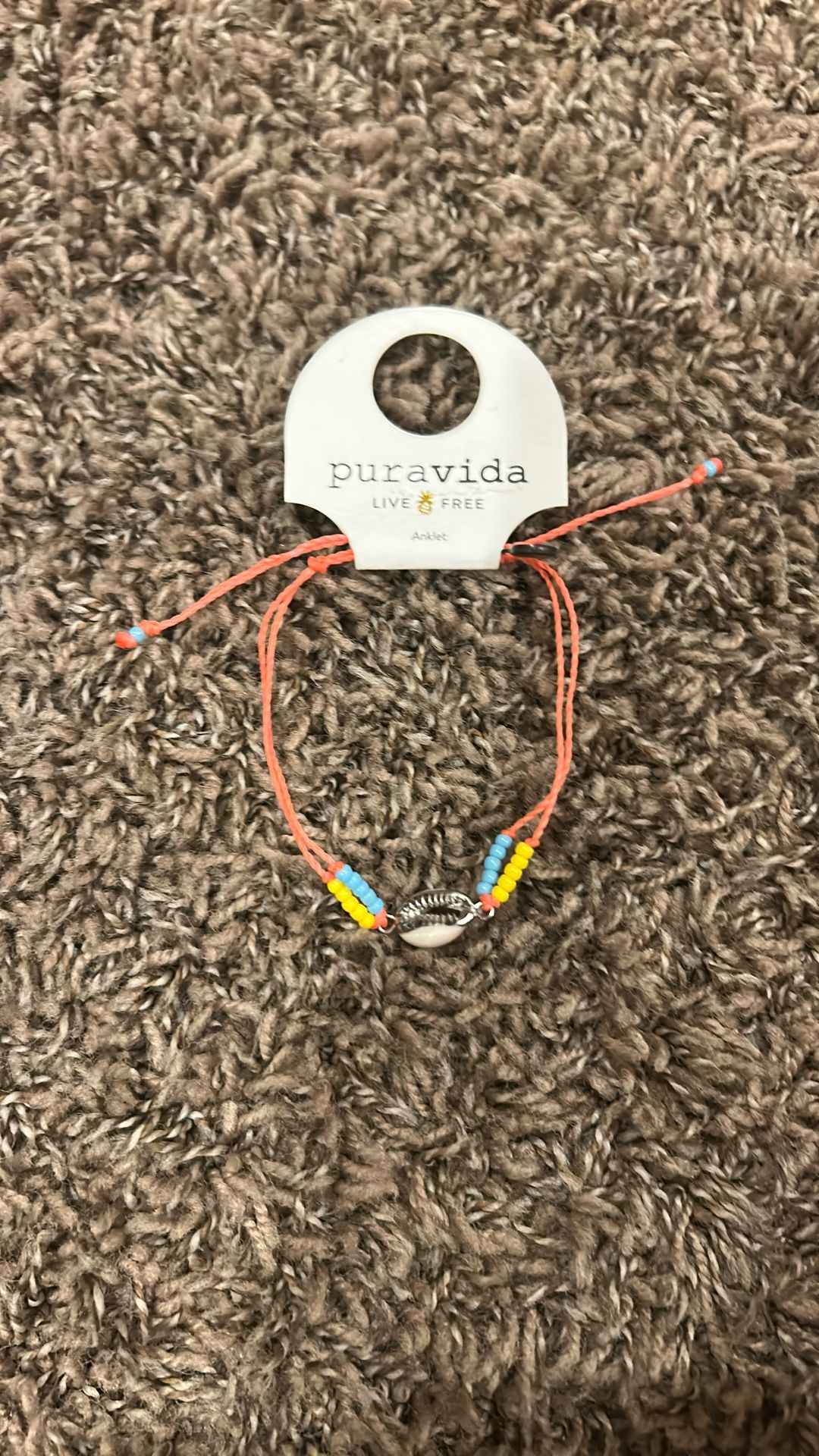 pura vida sunshine anklet with shell