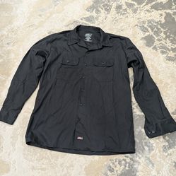 Genuine Dickies Temp Control Cooling Shirt Men's Large Long Sleeve Button Up Utility Workwear
Black