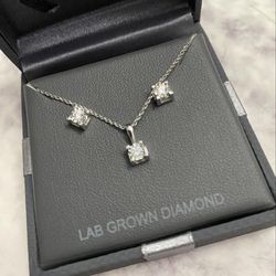 Real Diamond Earring And Necklace Great Deal 