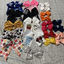 Cheer bows and mini hair bows 