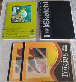 NEW - 2 Sketchbooks Premium Paper + 2 FREE Tracing Paper Books