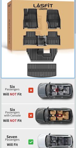 LASFIT Floor Mats for Jeep Grand Cherokee L 2021-2026 2027 7-Passenger S6 LL-JE12A