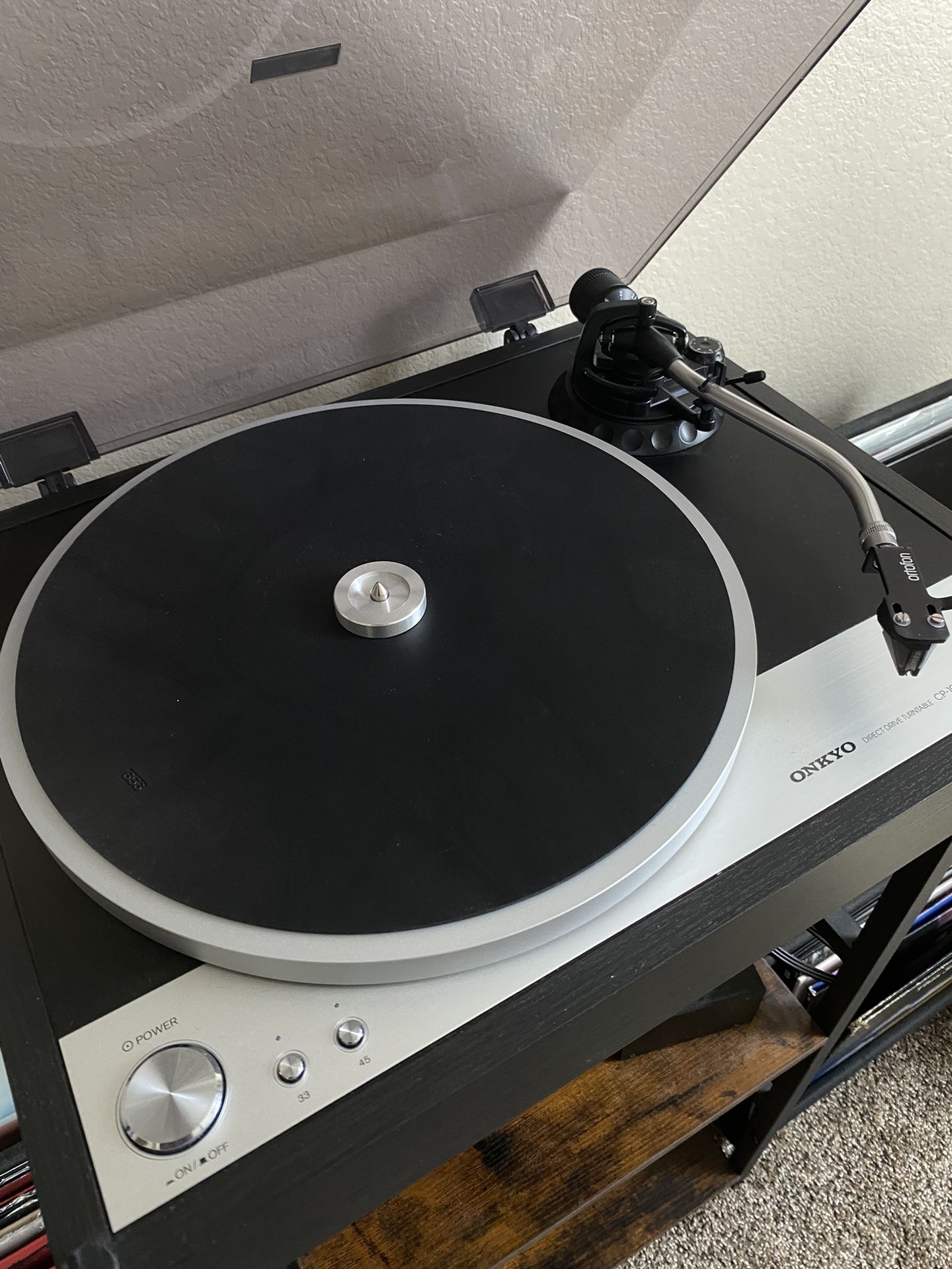 ONKYO CP-1050 Direct Drive Turntable w/ Ortofon Black Cartridge And Headshell