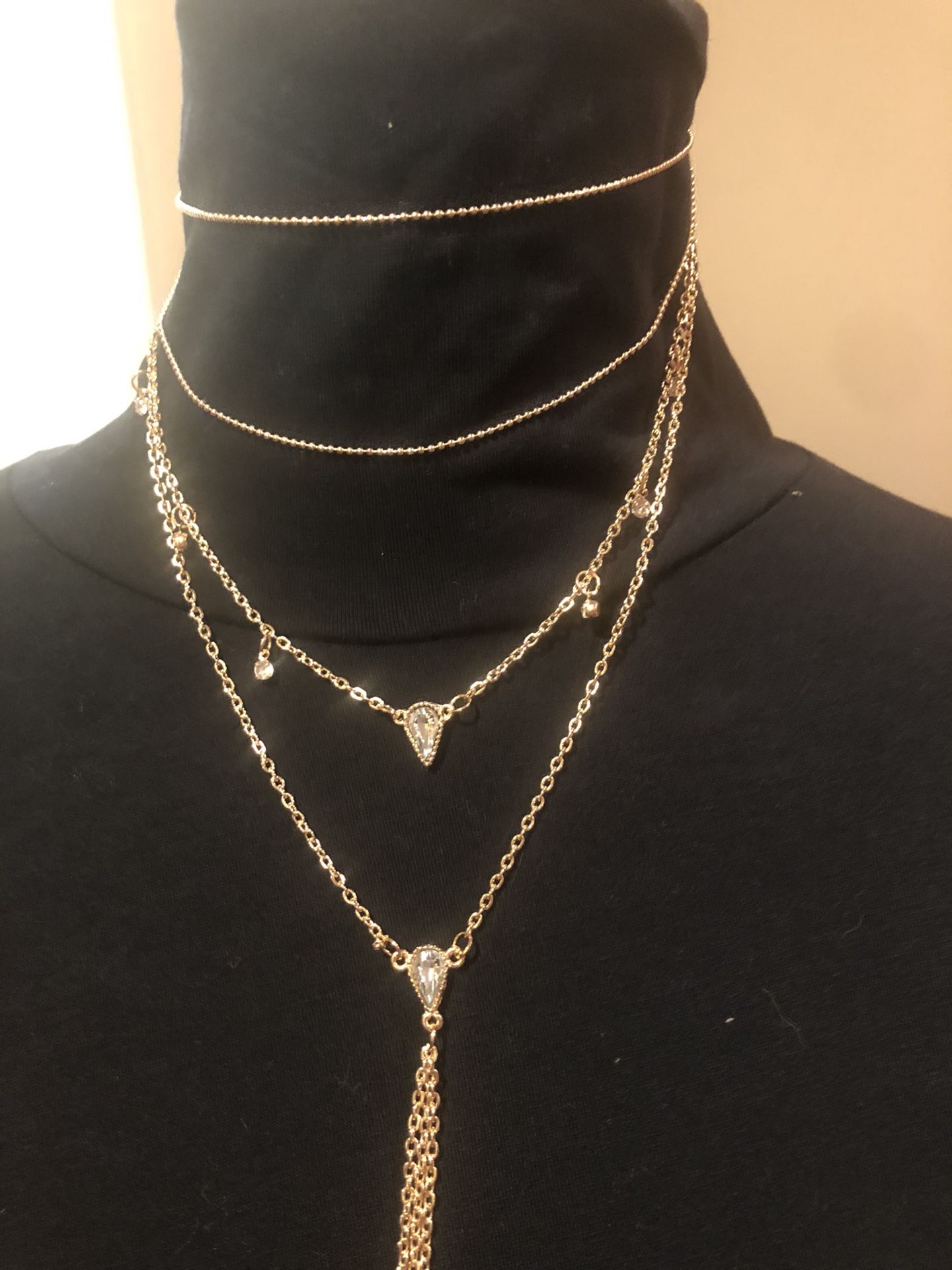 Women’s Four-Tier Gold Tone Necklace
