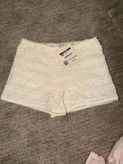 White Lace Trim shorts from Nectar Clothing
