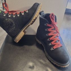 Timberland 6 Inch Embroidered Suede Wool Winter Casual Boots Women 6 Black Like  New