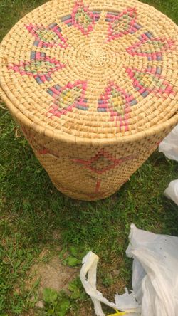 Weaved, I believe a hamper