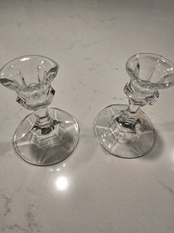 Crystal Candle Holders 4.25 inches