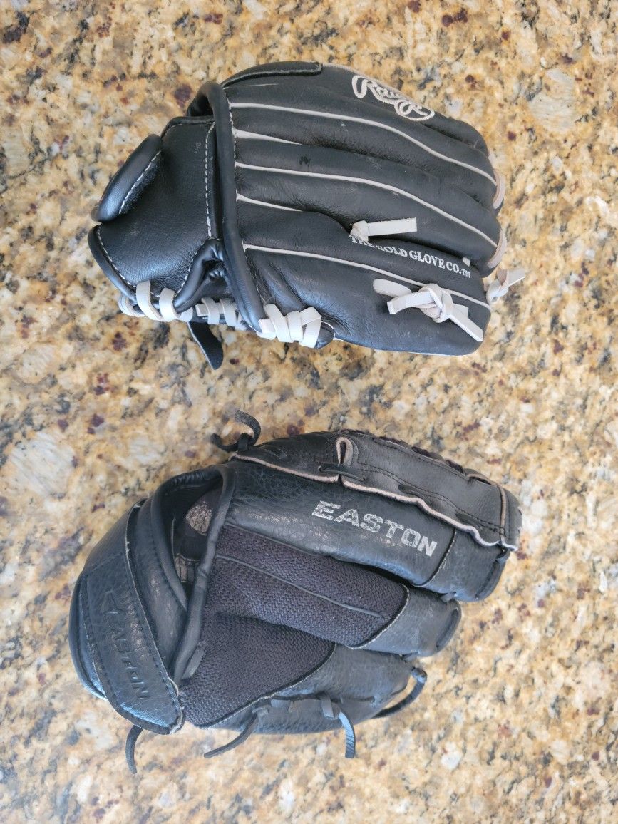 2 Left Handed Baseball Gloves