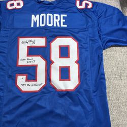 MARTY MOORE SIGNED Autograph Custom Jersey - JSA Coa - New England Patriots
