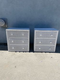 Pair of Oversized Wicker Nightstands, price includes BOTH