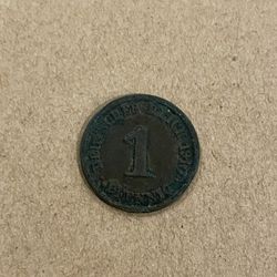 Circulated 1910 Deutschmark Reich Pfennig 1