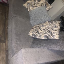 Gray loveseat Couch , 2 End Tables & Coffee Table