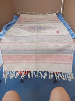Woven Kilim Rug with Fringe