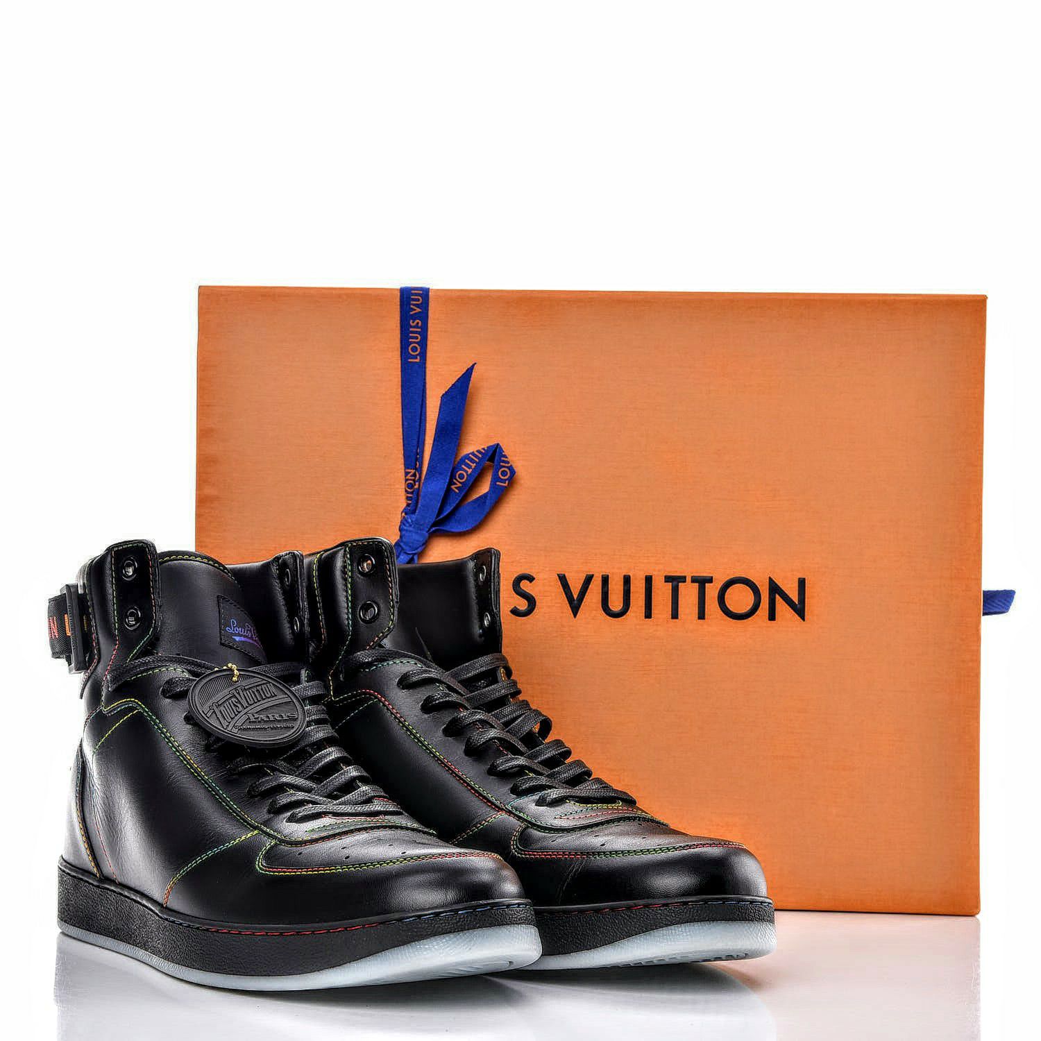 Louis Vuitton Black Leather Revolvi High Top Sneaker 9 1/2