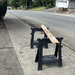 Saw Horses Folding Plastic Light Weight Lumber Holder Construction House Repair 