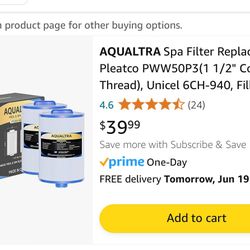 Pool and Spa filter Two Pack - $10 Obo