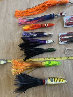 10 Saltwater Trolling Lures, Zukers, Boone, Jet head, 7strand