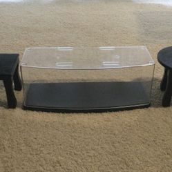 Display Case & 1-Rectangle Stand & 1-Round Stand