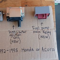 1(contact info removed)  HONDA OR ACURA ALL PARTS IGNITION SPARK CONTROL AND DISTRIBUTOR IGNITION  COIL AND FUEL PUMP RELAY $150.