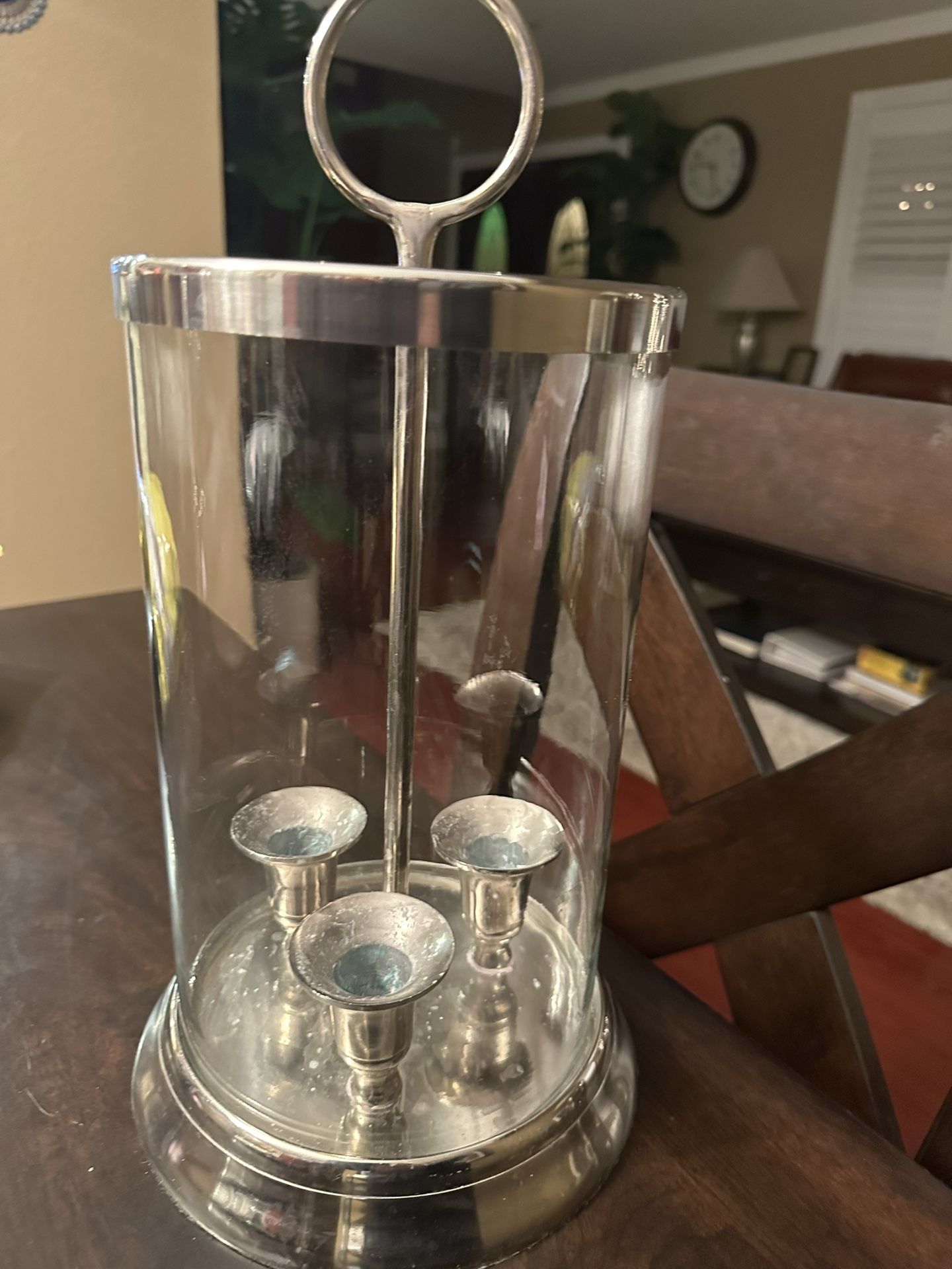 Glass Candle Holder 11”