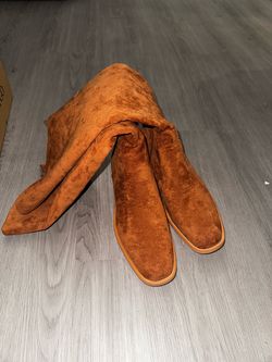 Brown Suede Knee High Boots