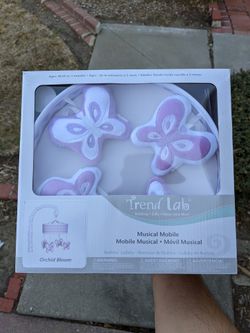 Orchid Bloom Chevron Mobile W/ Butterflies