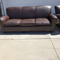 Pottery Barn Leather Couch, Chair, Recliner