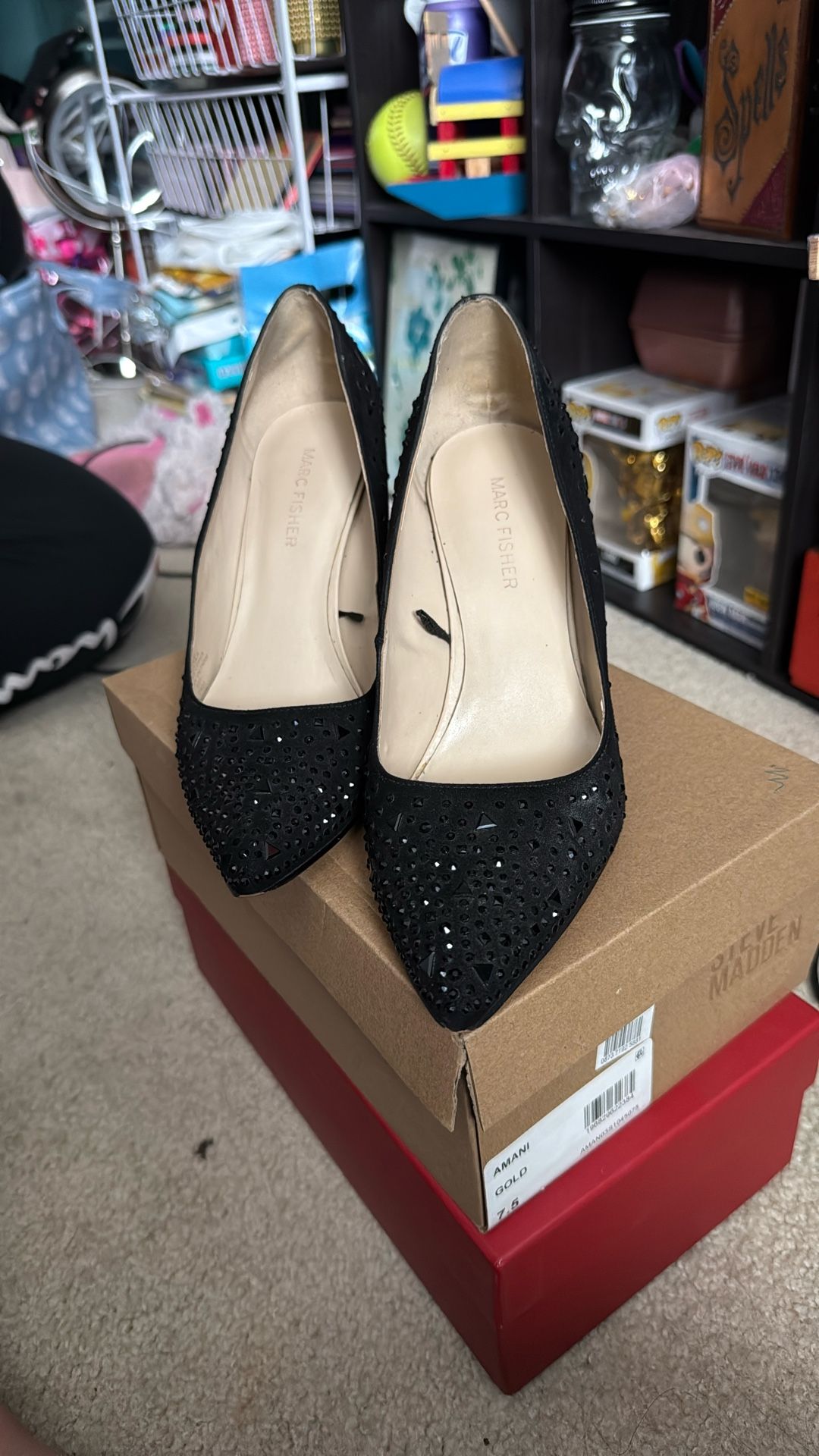Marc Fisher Sparkly Black Heels.