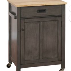 TMS Jacksonville  Butcher Block Rolling Kitchen Storage Cart