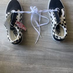 VANS Checkered Old Skool Black & White Shoes