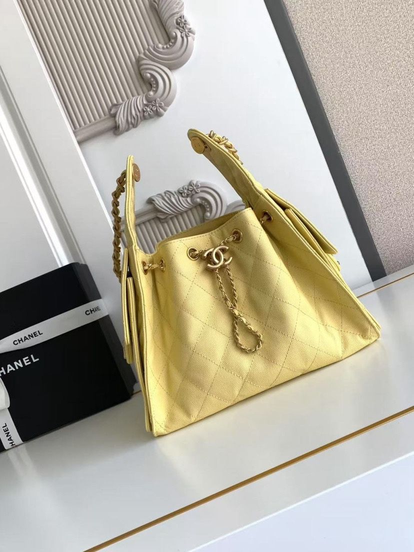 Butter Yellow Hobo Bag With Side Pockets