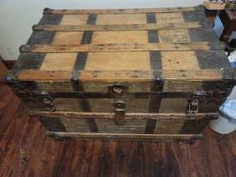 Antique Wood Steamer Trunk