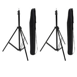 Amazon Basics Aluminum Light Photography Tripod Stand with Case - Pack of 2, 2.8 - 6.7 Feet, 3.66 Pounds, Black

