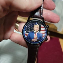 Donald Trump Watch Brown Leather Band