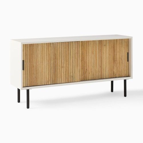 West Elm Quinn Shallow Media Console White