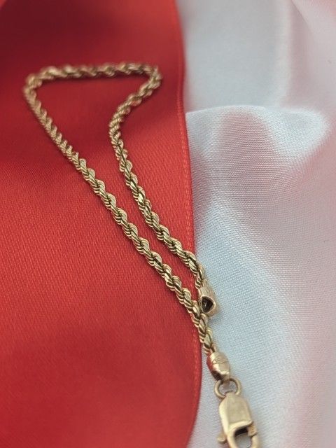 10K Solid Gold Mirror Cut Rope Link Bracelet in excellent condition!π