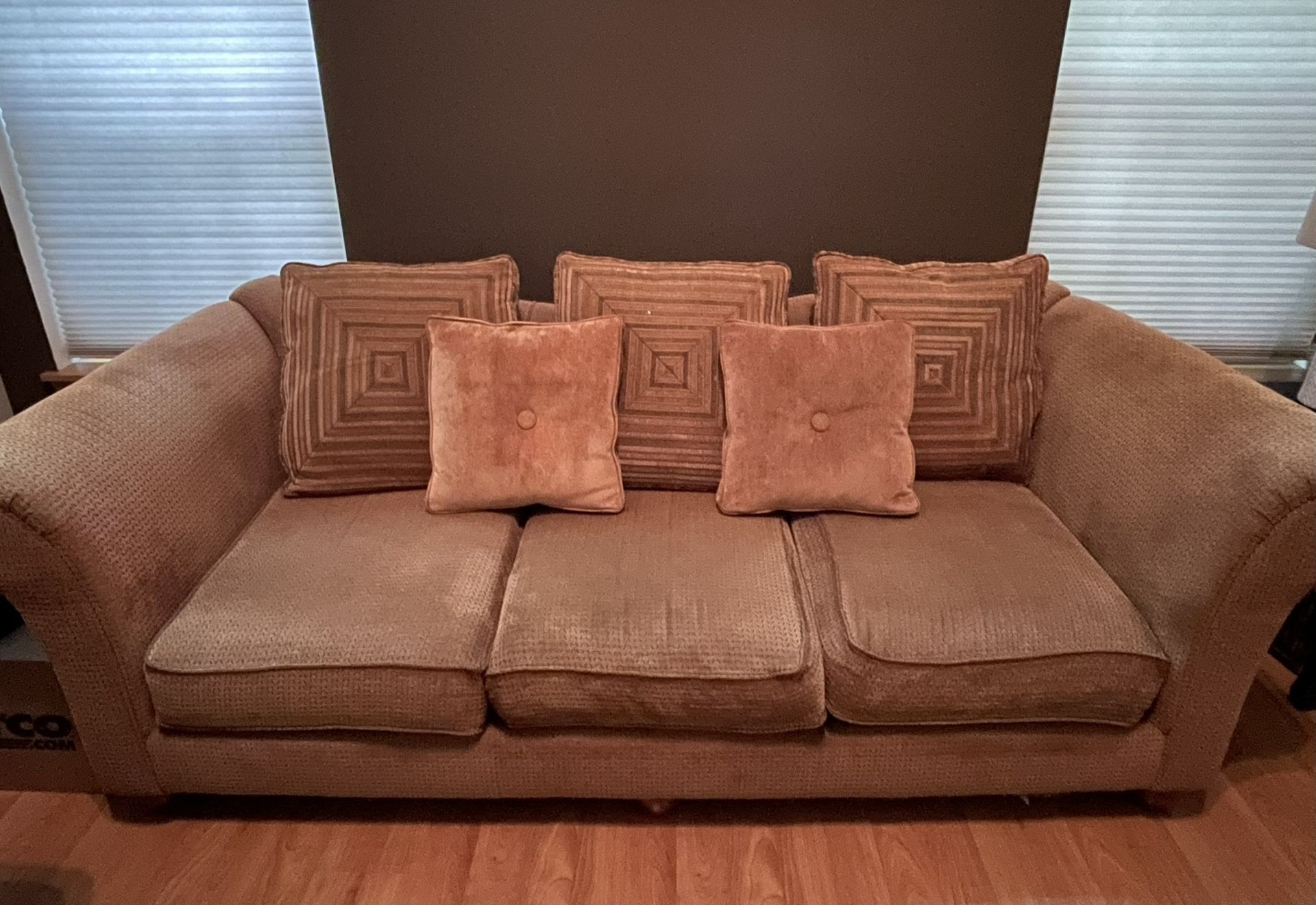 4 Piece Couch Set - Brown Neutral Color
