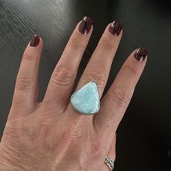Sterling Silver Ring With larimar