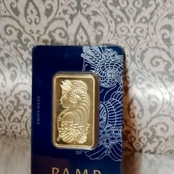 PAMP Suisse Lady Fortuna  GOLD BAR  1  oz  5 Gram  NEW in Assay