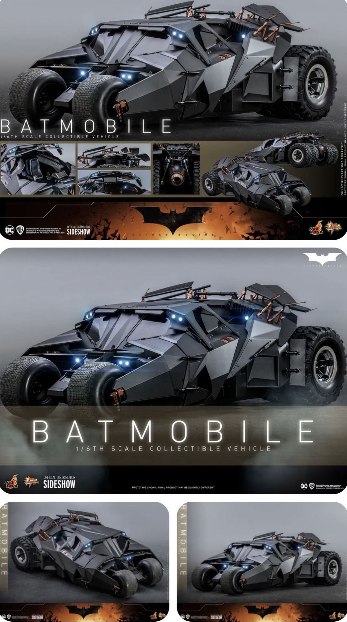 Hot Toys Batmobile MMS596 Batman Hot Toys Batmobile 1/6 scale