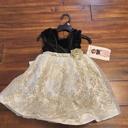 Dress 2t black and cream w/ lots of sparkles