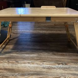 Bed Tray For Eating Adjustable Legs Extended 9.5”ex Legs 