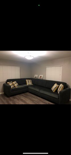 Grey velvet Suede Couch