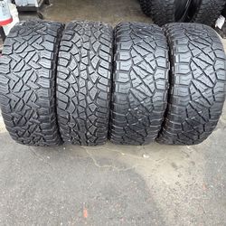 4 New Mixed Match Tires 
LT275 55r20
$199.00 ALL 4 used, but may be 80% tread on
2 NITTO RIDGE
1 FUEL 
1 COOPER