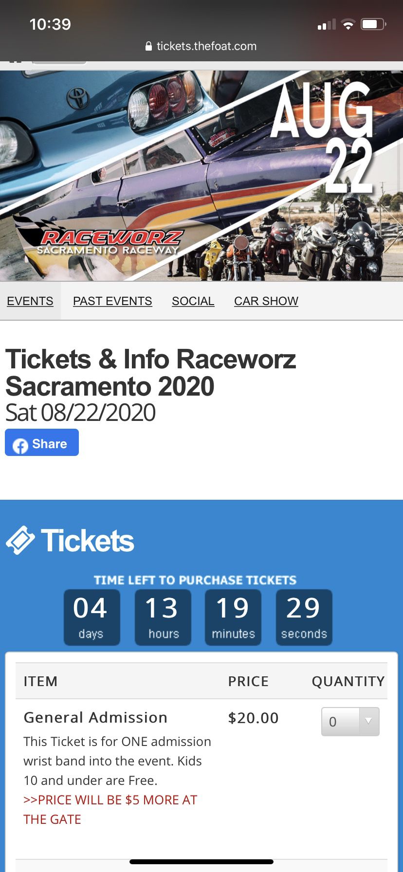Raceworz tickets