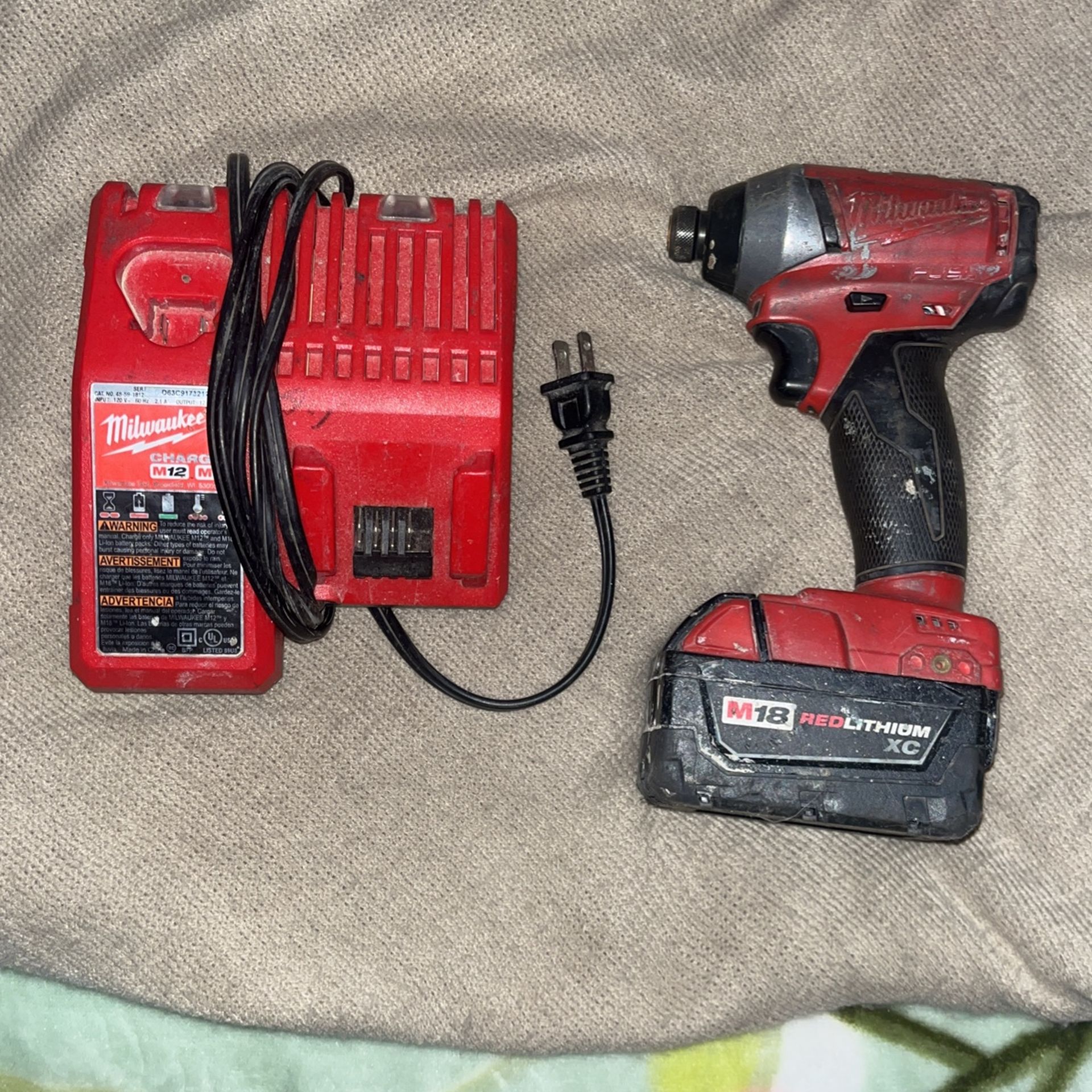 Milwaukee Drill & Battery And Charger 