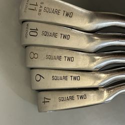 Callaway LPGA XGR Square Two Power Cavity Synchro Speed System One Iron Set 4, 6, 8, 10, 11 Very Good Preowned Condition With Hunter 6 Way Carry Cart 