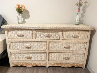 Vintage Style Wicker Dresser