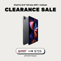 Apple iPad Pro 12.9 5th Gen - Pay $1 DOWN AVAILABLE - NO CREDIT NEEDED